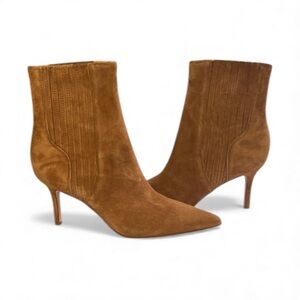 Veronica Beard Lisa Suede Mid Heel Stiletto Boots Size 7.5